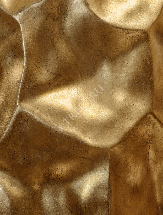 Кашпо TREEZ Effectory - Metal - Округлая чаша Design Crumple - Сусальное золото фото