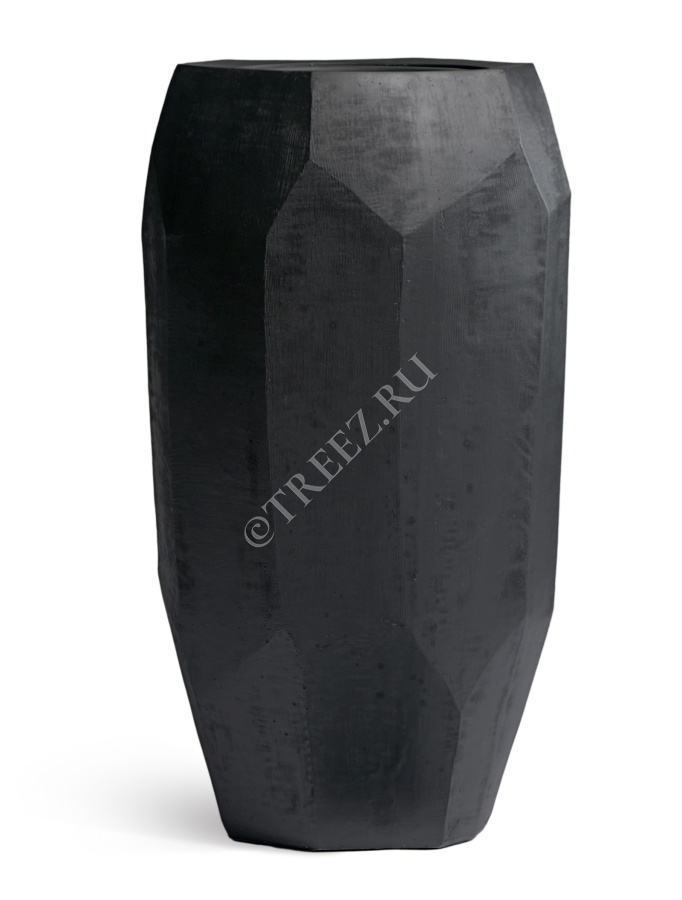 Кашпо TREEZ Effectory - Anthra - Высокий Design-многогранник - Антрацит фото