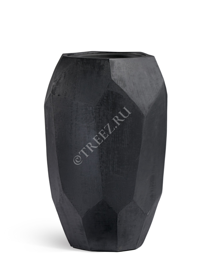 Кашпо TREEZ Effectory - Anthra - Высокий Design-многогранник - Антрацит фото