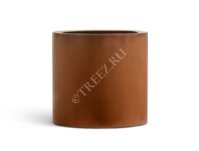 Кашпо TREEZ Effectory - Corten Steel - Цилиндр - Кортеновская сталь-Бархатистая окись фото
