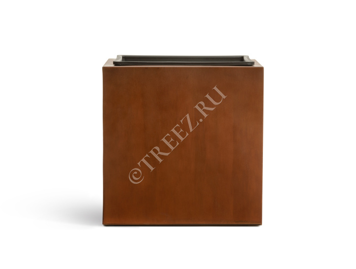 Кашпо TREEZ Effectory - Corten Steel - Куб - Кортеновская сталь - Бархатистая окись фото