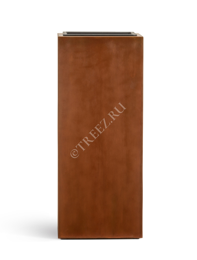 Кашпо TREEZ Effectory - Corten Steel - Высокий куб - Кортеновская сталь - Бархатистая окись фото