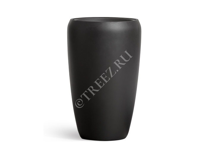 Кашпо TREEZ Effectory - Black Stone - Высокий округлый конус - Антрацит фото