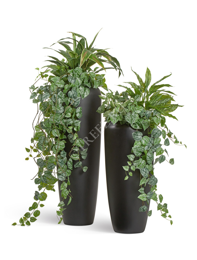 Кашпо TREEZ Effectory - Black Stone - Высокий конус Design - Антрацит фото