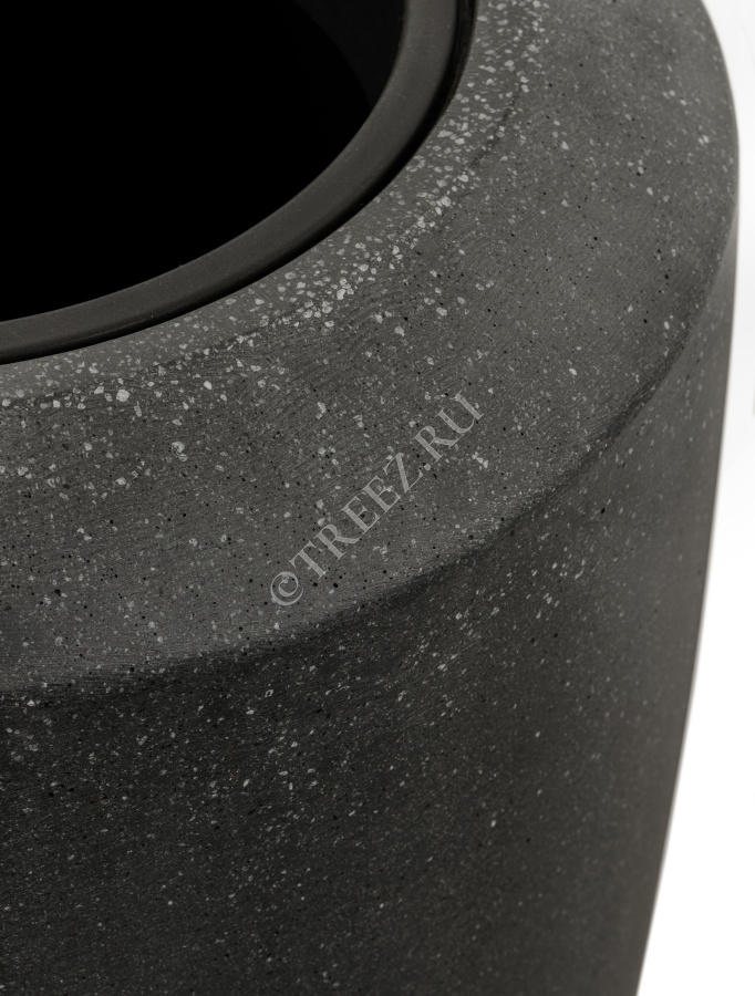 Кашпо TREEZ Effectory - Quartz - Высокий конус - Чёрный кварц фото