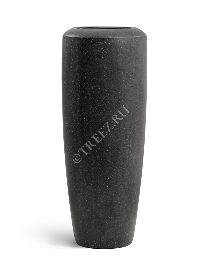 Кашпо TREEZ Effectory - Quartz - Высокий конус - Чёрный кварц фото