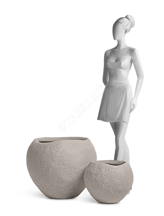 Кашпо TREEZ Effectory - Organic - Сфера - Белый песок фото