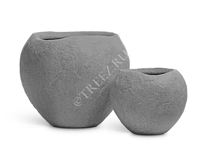 Кашпо TREEZ Effectory - Organic - Сфера - Серый ледник фото