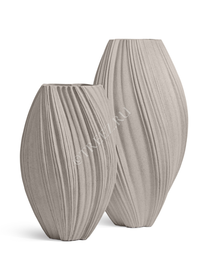 Кашпо TREEZ Effectory - Dune - Высокая Design-ваза - Белый песок фото