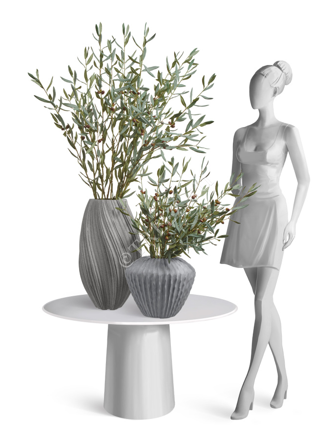 Кашпо TREEZ Effectory - Dune - Высокая Design-ваза - Дымчато-серый песок фото