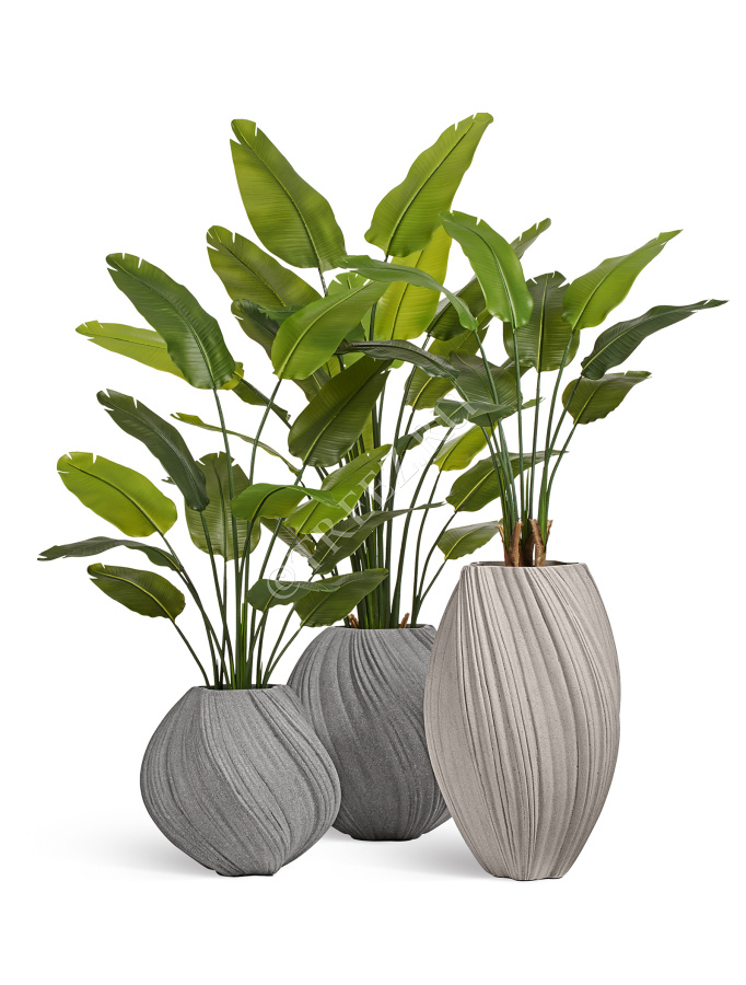 Кашпо TREEZ Effectory - Dune -  Сферическая Design-ваза - Дымчато-серый песок фото