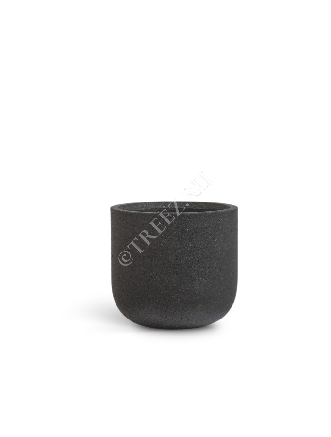 Кашпо TREEZ ERGO - Hard Rock - Цилиндрическая Чаша - Чёрный песок фото