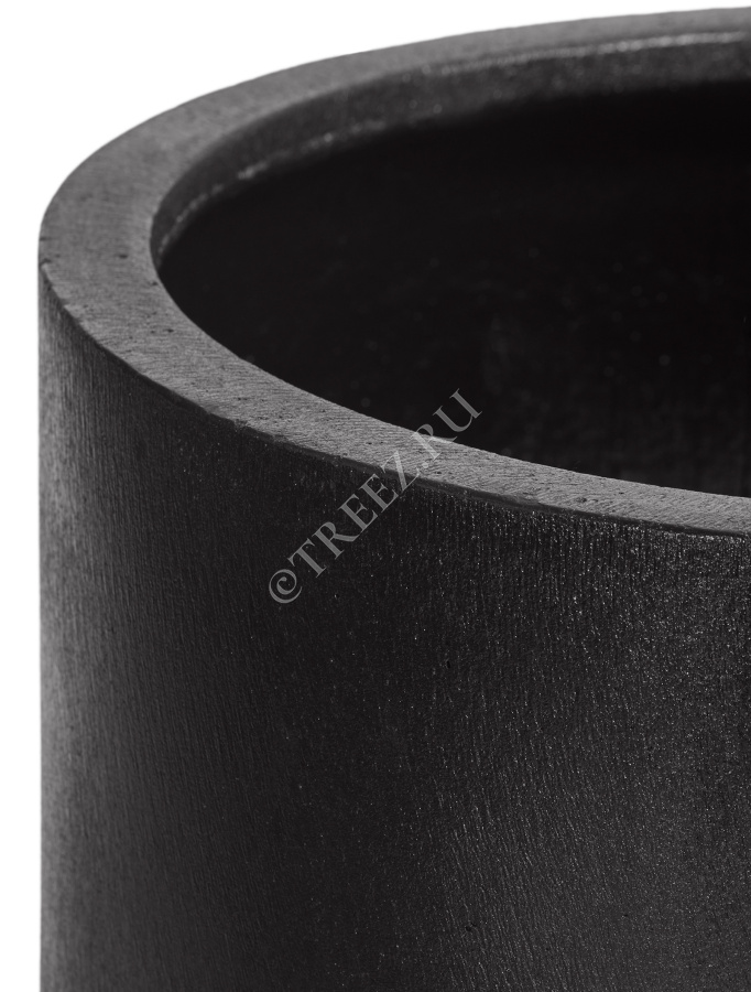 Кашпо TREEZ ERGO - Hard Rock - Высокий округлый цилиндр - Антрацит фото