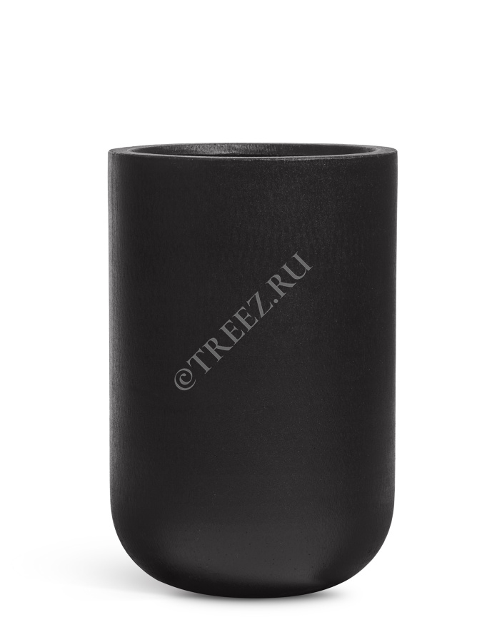 Кашпо TREEZ ERGO - Hard Rock - Высокий округлый цилиндр - Антрацит фото