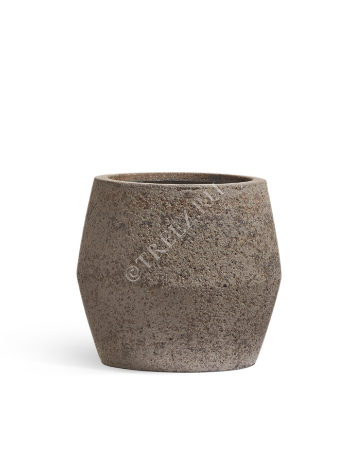 Кашпо TREEZ ERGO - Hard Rock - Ромбовидная чаша - Песок серый беж фото