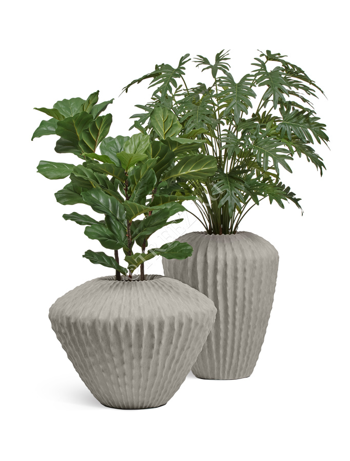 Кашпо TREEZ Effectory - Moho - Высокая Design-ваза - Белый песок фото