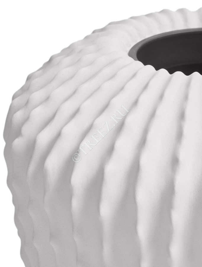 Кашпо TREEZ Effectory - Moho - Высокая Design-ваза - Белый камень фото