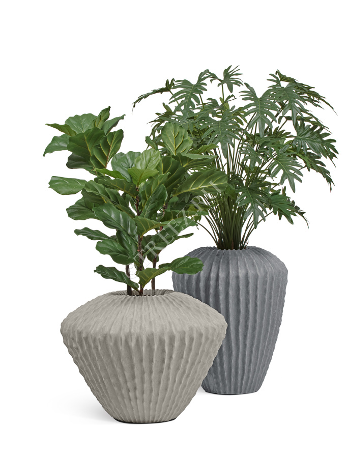 Кашпо TREEZ Effectory - Moho - Сферическая Design-ваза - Белый песок фото