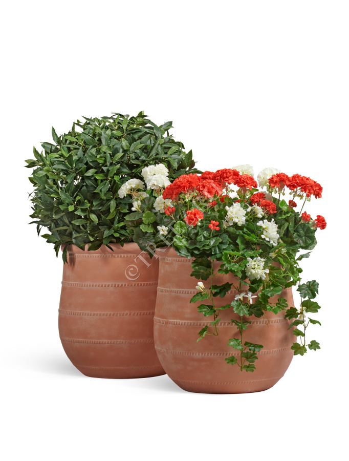Кашпо TREEZ ERGO - Italica - Высокая чаша - Терракот  фото