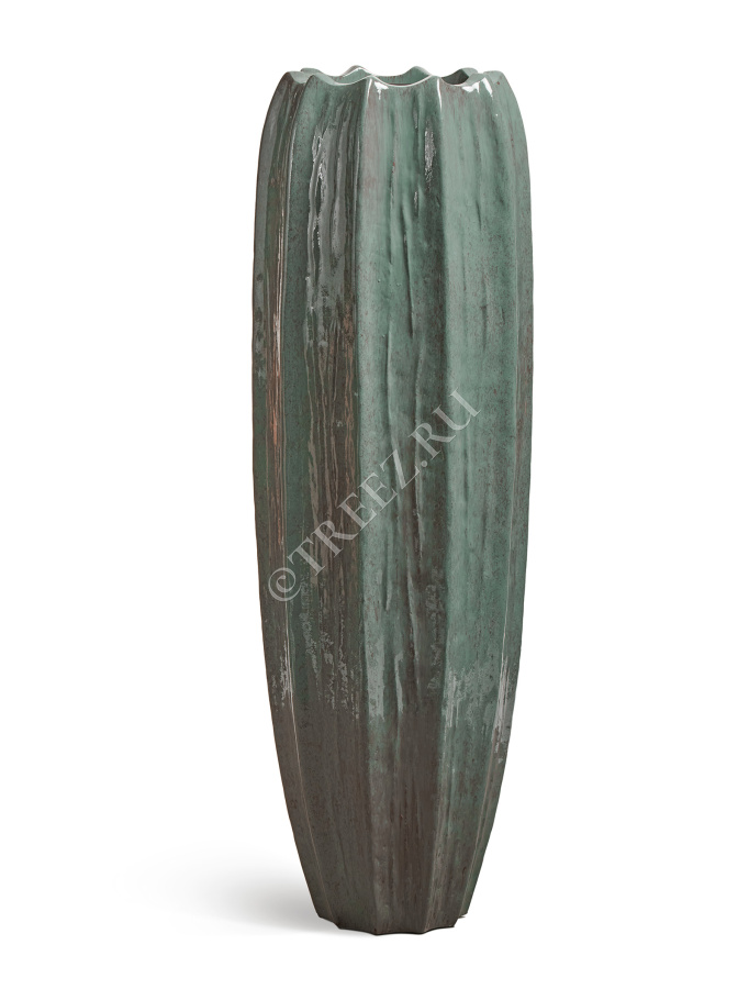 Кашпо TREEZ Effectory - Aura - Высокая Кашпо-ваза - Изумрудный лак фото