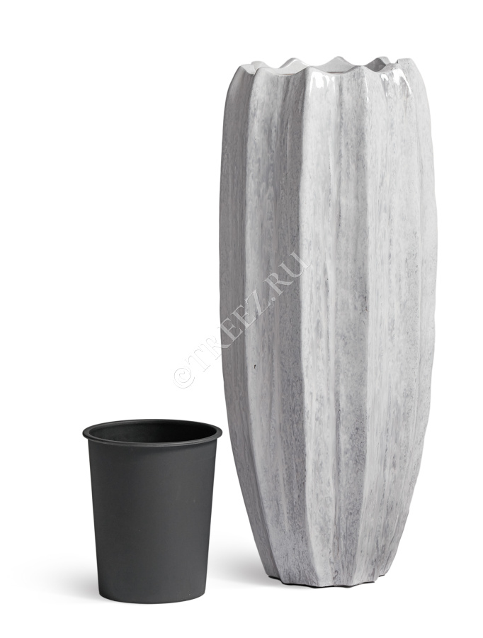 Кашпо TREEZ Effectory - Aura - Высокая Кашпо-ваза - Жемчужный лак фото