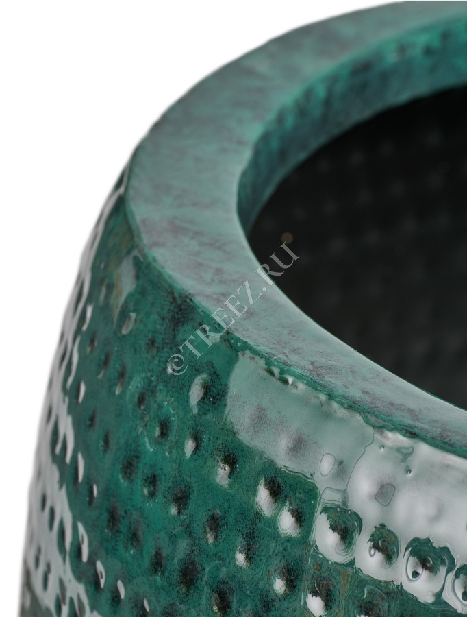 Кашпо TREEZ Effectory - Ron - Чаша Classic - Зелёно-голубой Нефрит (эмаль) фото