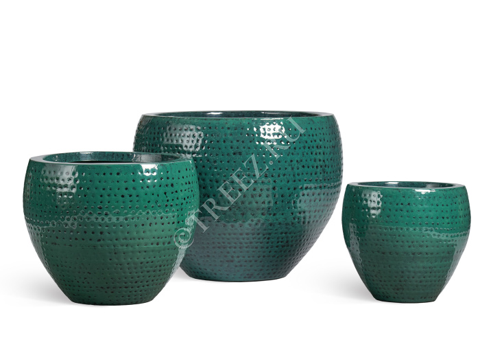 Кашпо TREEZ Effectory - Ron - Чаша Classic - Зелёно-голубой Нефрит (эмаль) фото