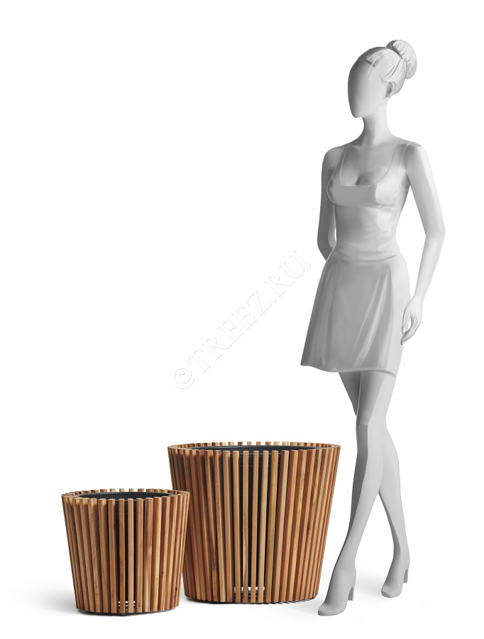 Кашпо TREEZ Effectory - Timberline - Конус - Тёмное дерево фото