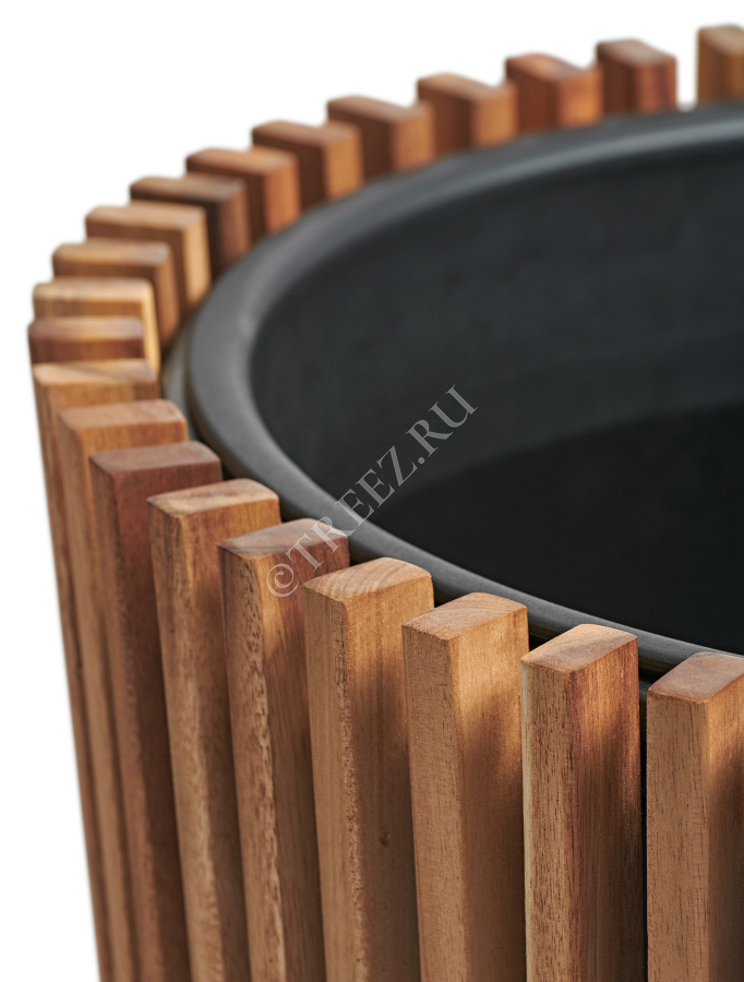 Кашпо TREEZ Effectory - Timberline - Конус - Тёмное дерево фото