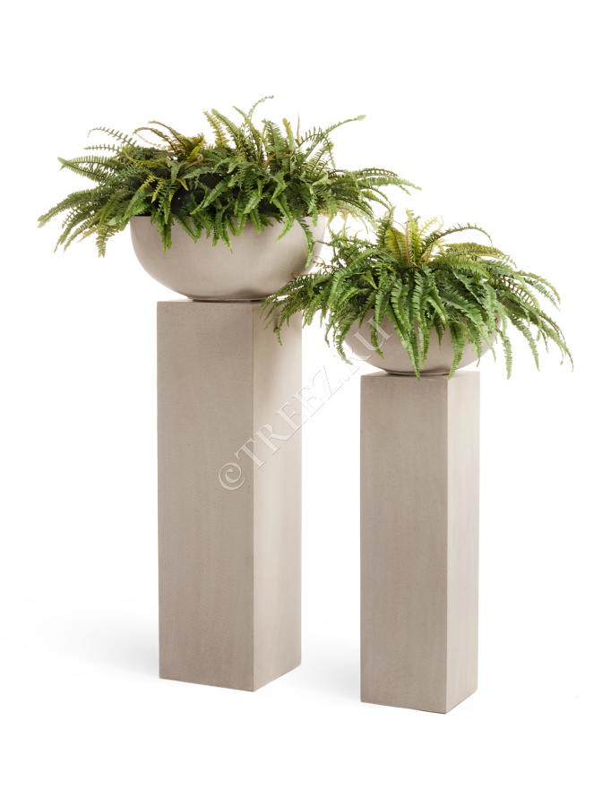 Кашпо TREEZ Effectory - Beton - Колонна - Белый песок фото