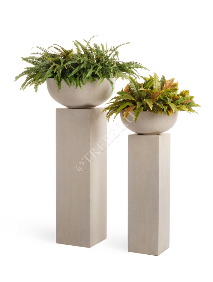 Кашпо TREEZ Effectory - Beton - Колонна - Белый песок фото