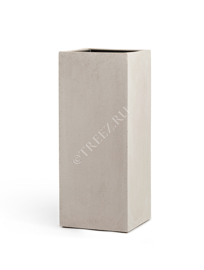 Кашпо TREEZ Effectory - Beton - Высокий куб - Белый песок фото