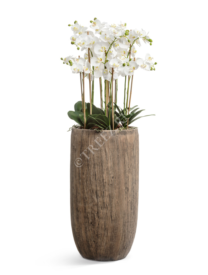 Кашпо TREEZ Effectory - Wood - Высокий округлый конус - Светлый дуб фото