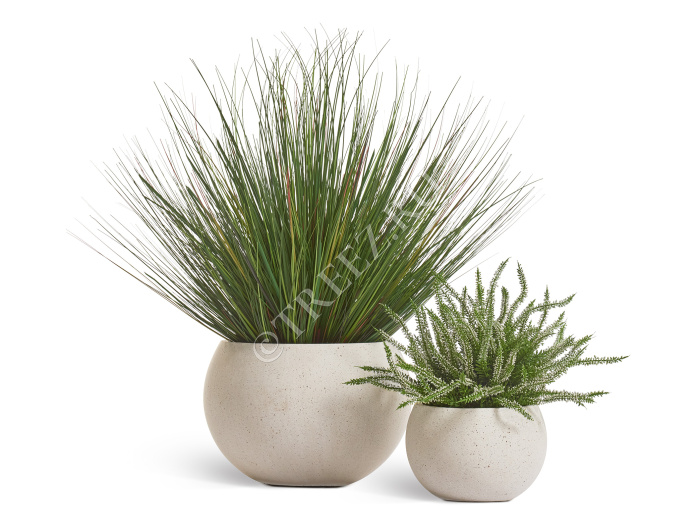 Кашпо TREEZ Effectory - Beton - Полусфера - Белый песок фото