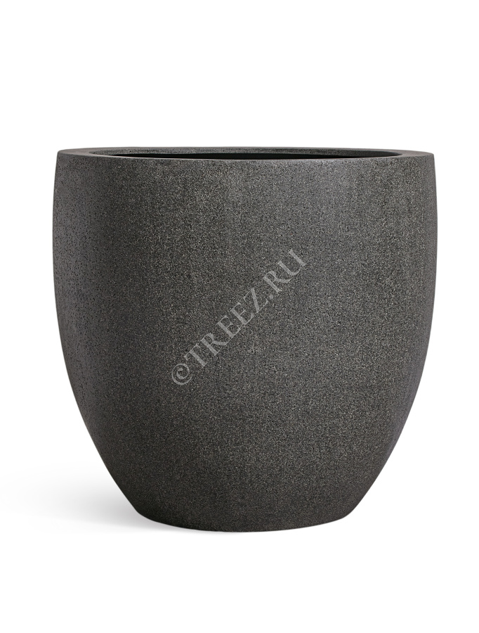 Кашпо TREEZ Effectory - Stone - Большой округлый конус - Тёмно-серый камень фото