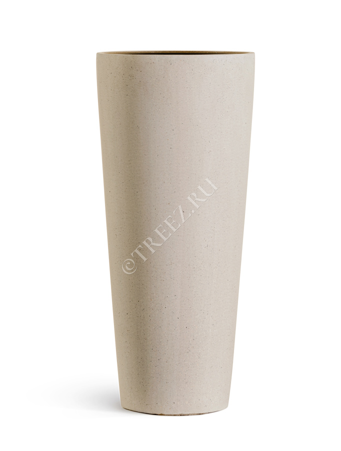 Кашпо TREEZ Effectory - Beton - Высокий конус - Белый песок фото