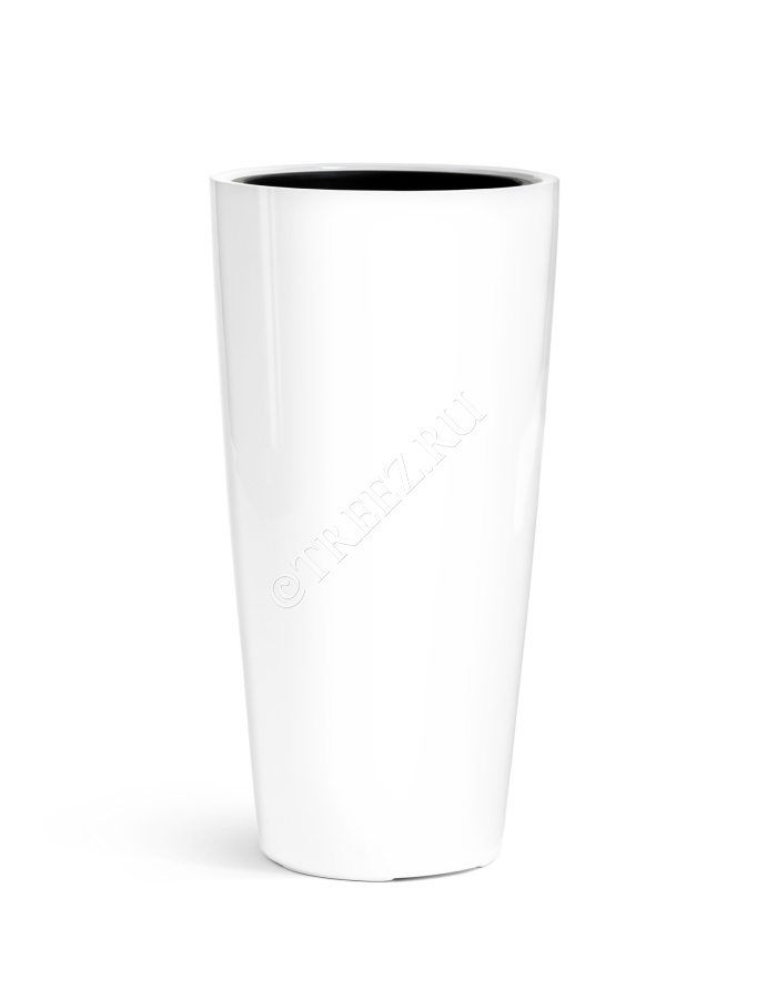Кашпо TREEZ Effectory - Gloss - Высокий конус - Белый глянцевый лак фото