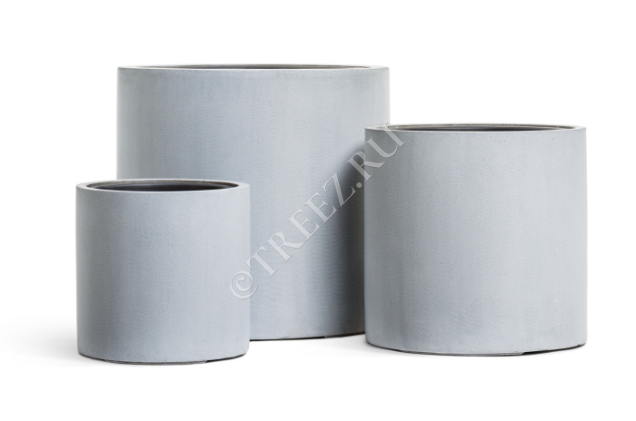 Кашпо TREEZ Effectory - Beton - Цилиндр - Серый ледник фото
