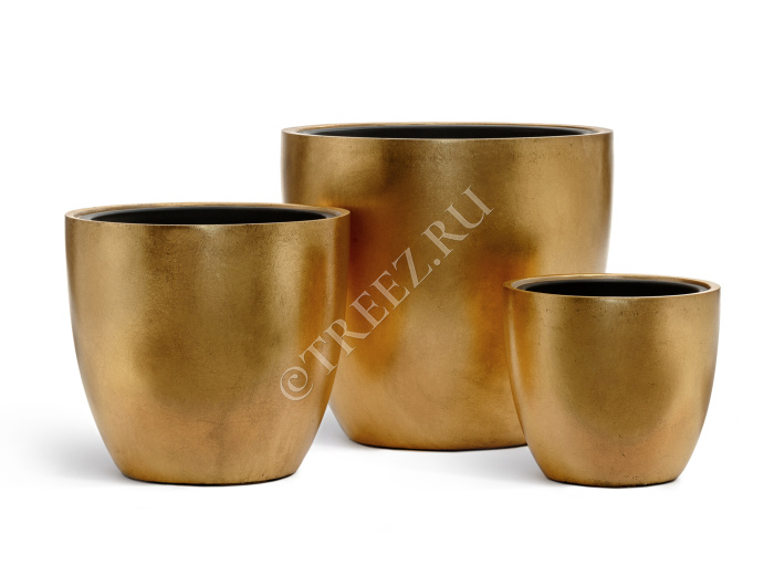 Кашпо TREEZ Effectory - Metal - Округлый конус - Сусальное золото фото