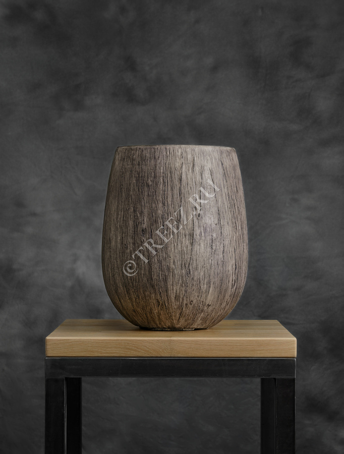 Кашпо TREEZ Effectory - Wood - Округлая чаша - Светлый дуб фото