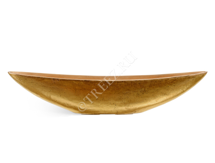 Кашпо TREEZ Effectory - Metal - Ваза-Лодка (2 размера)  - Сусальное золото фото