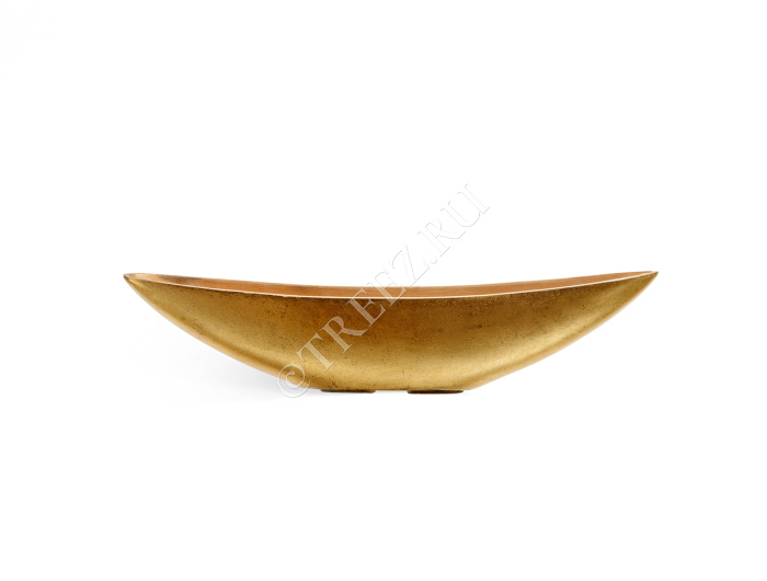 Кашпо TREEZ Effectory - Metal - Ваза-Лодка (2 размера)  - Сусальное золото фото