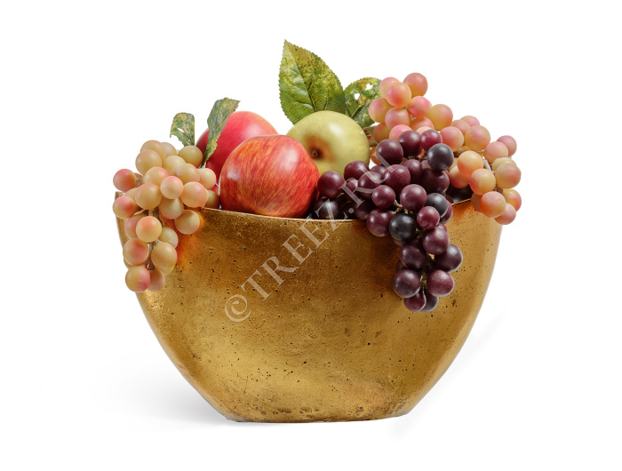 Кашпо TREEZ Effectory - Metal - Ваза-Лодка малая - Сусальное золото фото