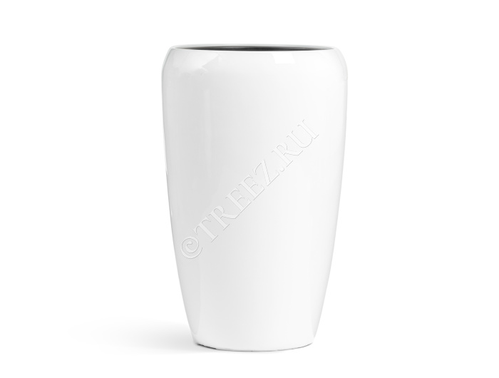 Кашпо TREEZ Effectory - Gloss - Высокий округлый конус - Белый глянцевый лак фото