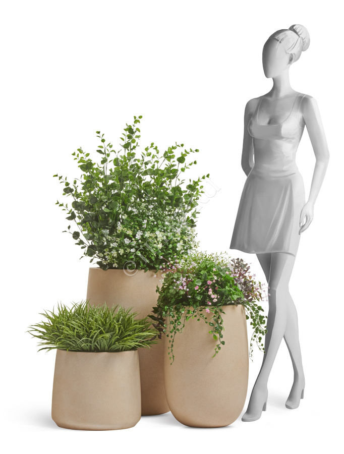 Сет № 85 - Композиция уличная цветущая в кашпо Treez Ergo Fine Rock фото