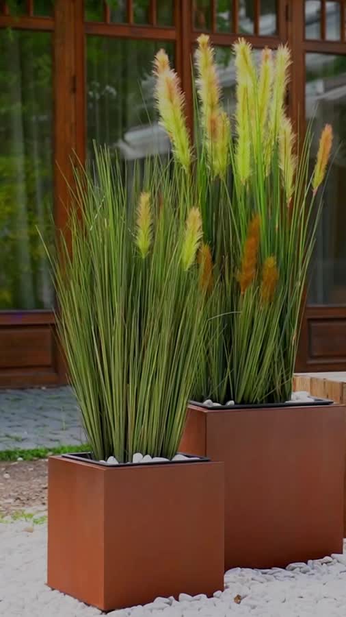 Кашпо TREEZ Effectory - Corten Steel - Куб - Кортеновская сталь - Бархатистая окись фото