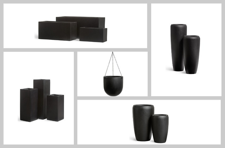 Кашпо TREEZ Effectory Black Stone: благородная строгость